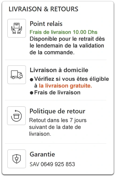 Livraison et retour
